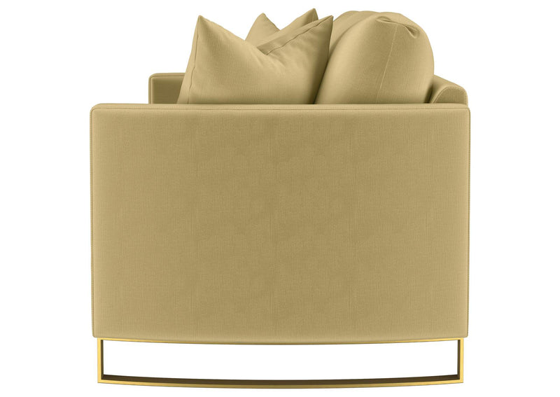 508824 Corliss Upholstered Curved Track Arm Sofa Camel