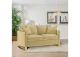 508825 Corliss Upholstered Curved Track Arm Loveseat Camel