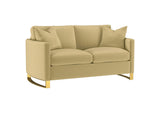 508825 Corliss Upholstered Curved Track Arm Loveseat Camel