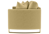 508825 Corliss Upholstered Curved Track Arm Loveseat Camel