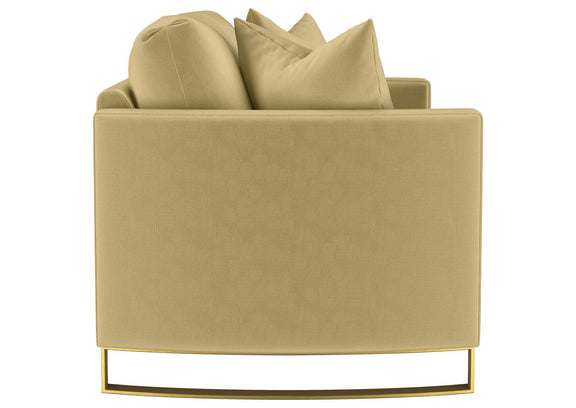 508825 Corliss Upholstered Curved Track Arm Loveseat Camel