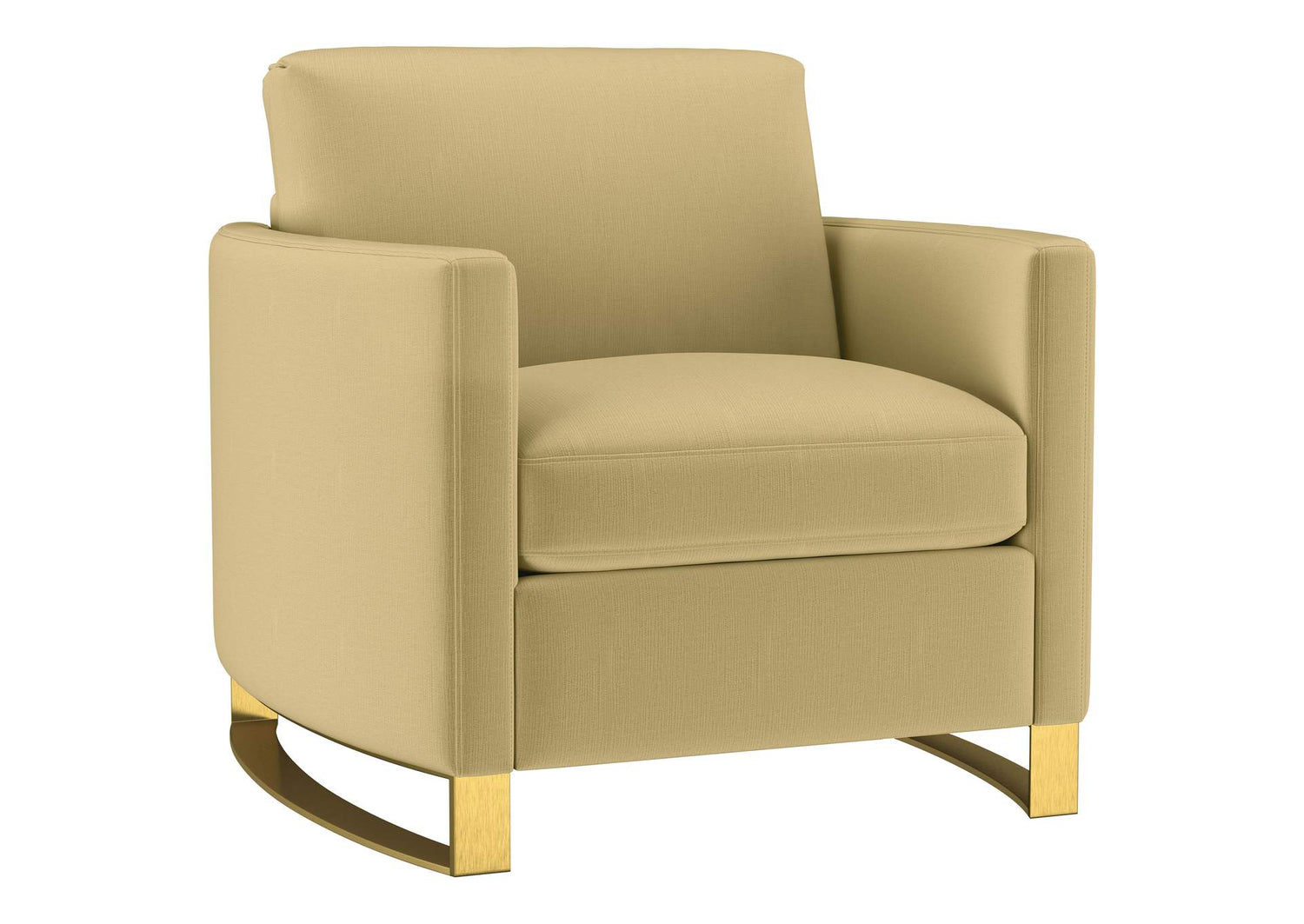 508826 Corliss Upholstered Curved Track Arm Chair Camel