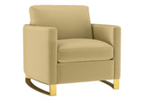 508826 Corliss Upholstered Curved Track Arm Chair Camel