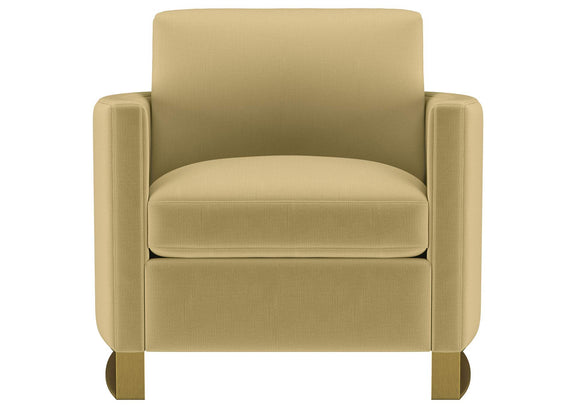 508826 Corliss Upholstered Curved Track Arm Chair Camel