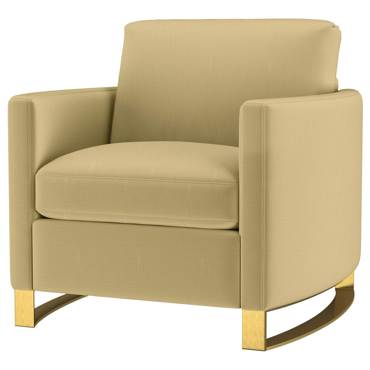 508826 Corliss Upholstered Curved Track Arm Chair Camel