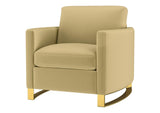 508826 Corliss Upholstered Curved Track Arm Chair Camel