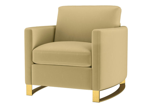 508826 Corliss Upholstered Curved Track Arm Chair Camel