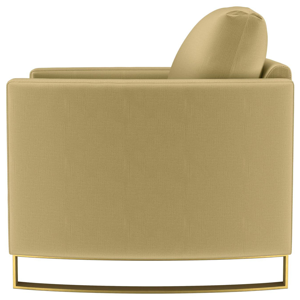 508826 Corliss Upholstered Curved Track Arm Chair Camel