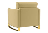 508826 Corliss Upholstered Curved Track Arm Chair Camel