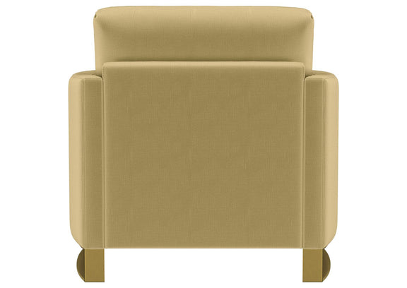 508826 Corliss Upholstered Curved Track Arm Chair Camel