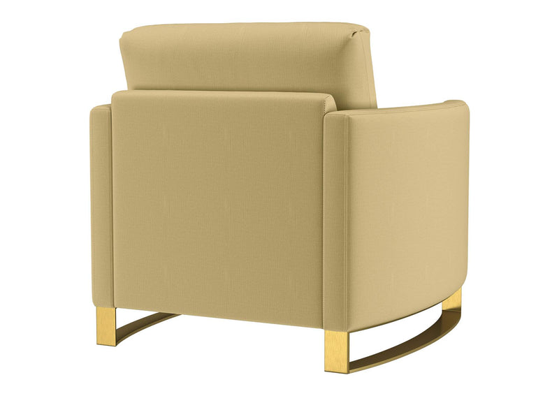 508826 Corliss Upholstered Curved Track Arm Chair Camel