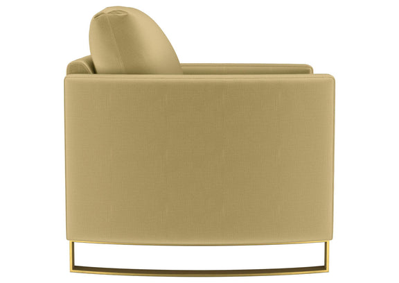 508826 Corliss Upholstered Curved Track Arm Chair Camel