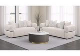 508961-S2 Jeanette 2-piece Fabric Upholstered Round Arm Sofa Set Beige