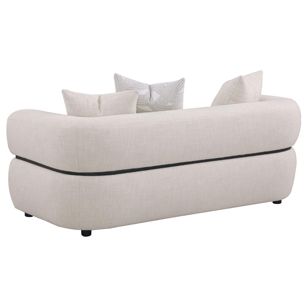 508961-S2 Jeanette 2-piece Fabric Upholstered Round Arm Sofa Set Beige