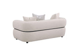 508961-S2 Jeanette 2-piece Fabric Upholstered Round Arm Sofa Set Beige
