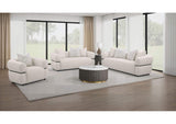 508961-S3 Jeanette 3-piece Fabric Upholstered Round Arm Sofa Set Beige