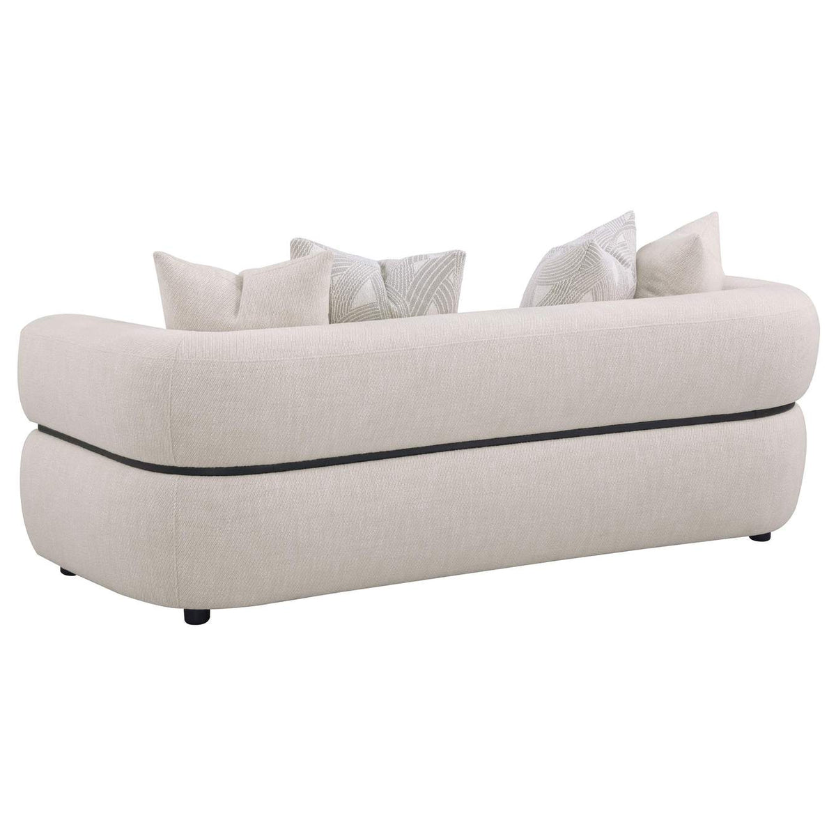 508961-S3 Jeanette 3-piece Fabric Upholstered Round Arm Sofa Set Beige