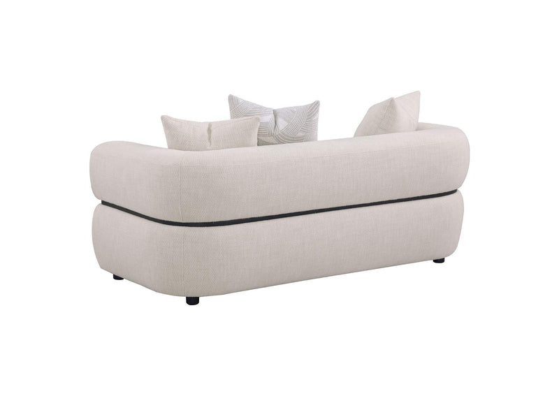 508961-S3 Jeanette 3-piece Fabric Upholstered Round Arm Sofa Set Beige
