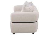 508961 Jeanette 84-inch Fabric Upholstered Round Arm Sofa Beige