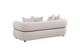 508961 Jeanette 84-inch Fabric Upholstered Round Arm Sofa Beige