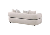 508961 Jeanette 84-inch Fabric Upholstered Round Arm Sofa Beige