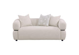508962 Jeanette 73-inch Fabric Upholstered Round Arm Loveseat Beige