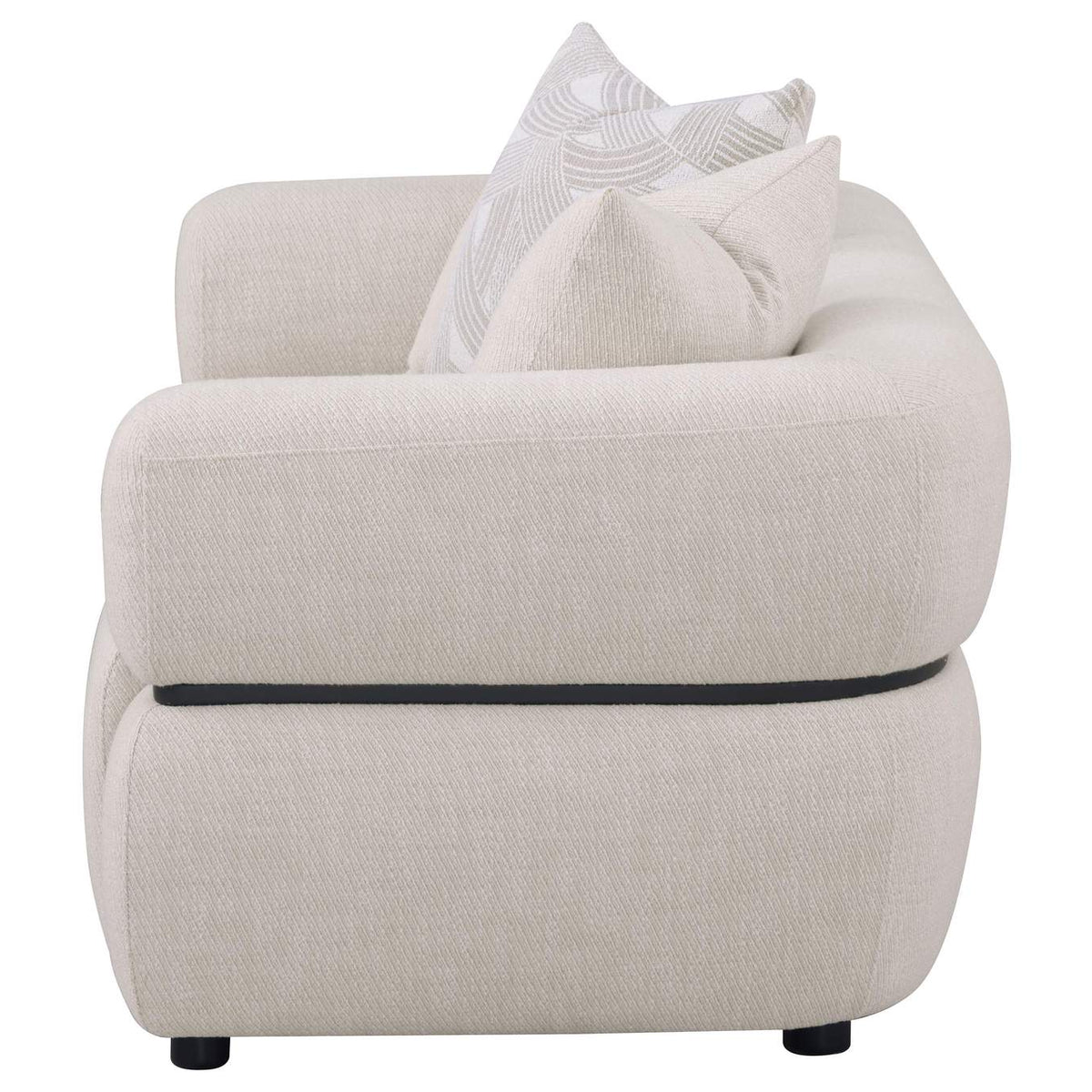 508962 Jeanette 73-inch Fabric Upholstered Round Arm Loveseat Beige