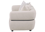 508962 Jeanette 73-inch Fabric Upholstered Round Arm Loveseat Beige