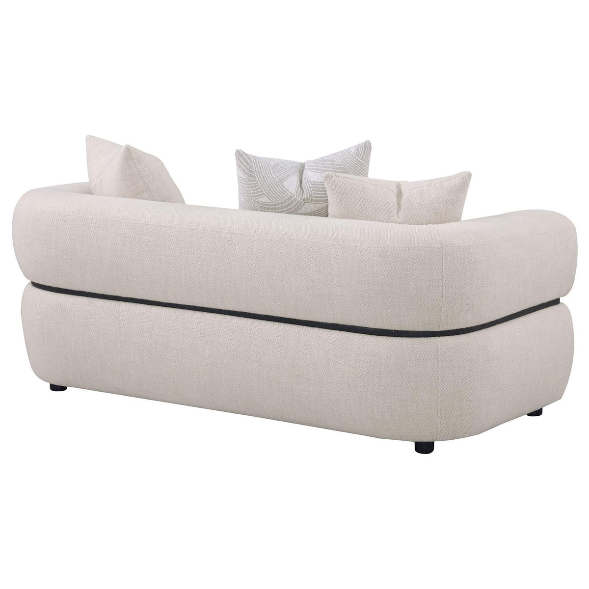 508962 Jeanette 73-inch Fabric Upholstered Round Arm Loveseat Beige