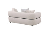 508962 Jeanette 73-inch Fabric Upholstered Round Arm Loveseat Beige