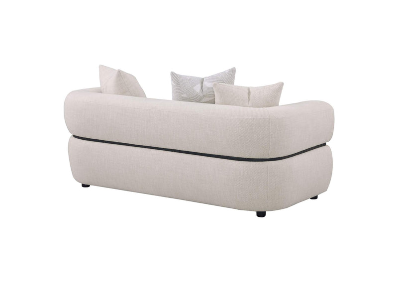 508962 Jeanette 73-inch Fabric Upholstered Round Arm Loveseat Beige