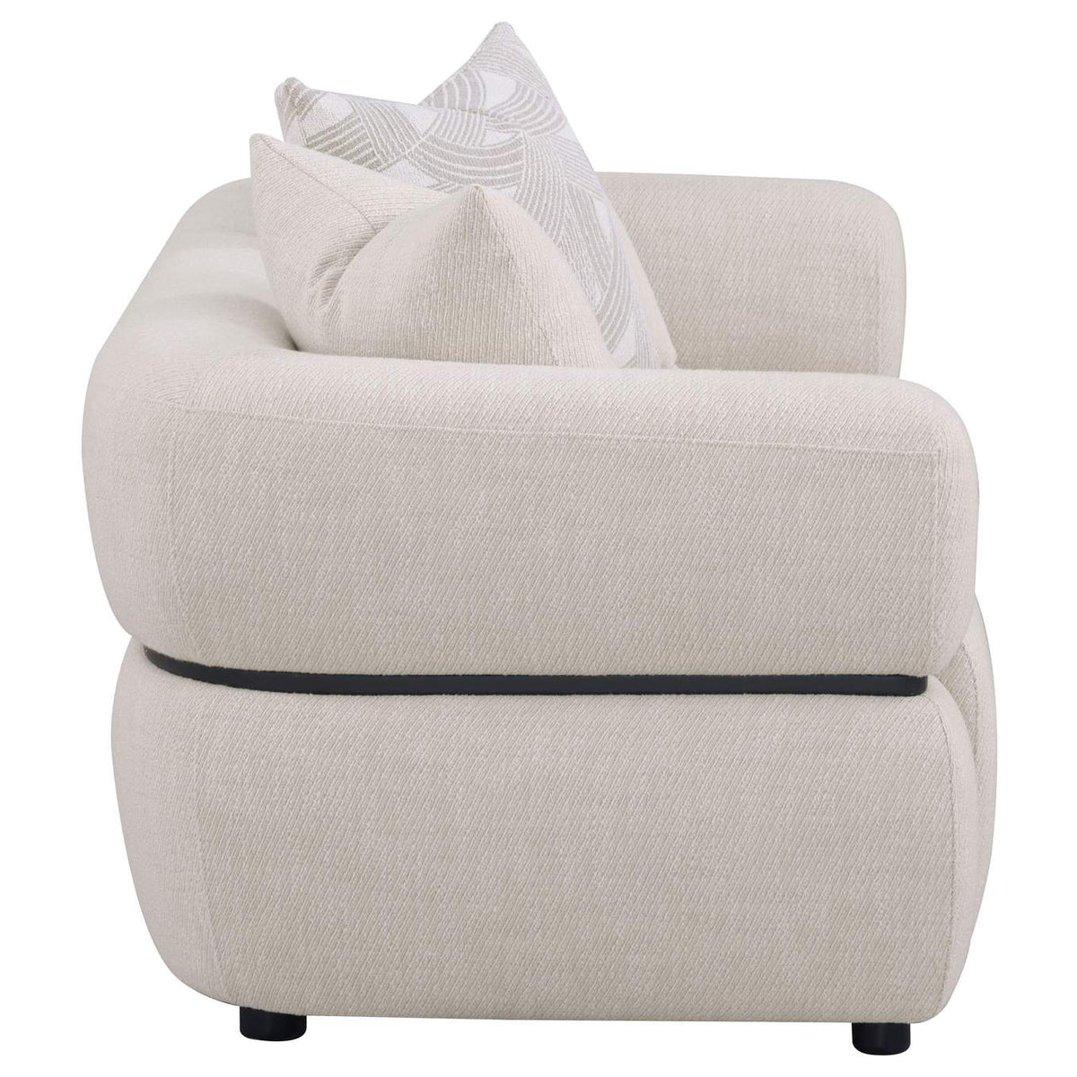 508962 Jeanette 73-inch Fabric Upholstered Round Arm Loveseat Beige