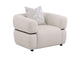 508963 Jeanette Fabric Upholstered Round Arm Accent Chair Beige