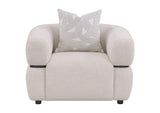 508963 Jeanette Fabric Upholstered Round Arm Accent Chair Beige