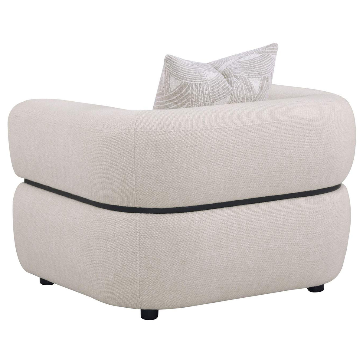508963 Jeanette Fabric Upholstered Round Arm Accent Chair Beige