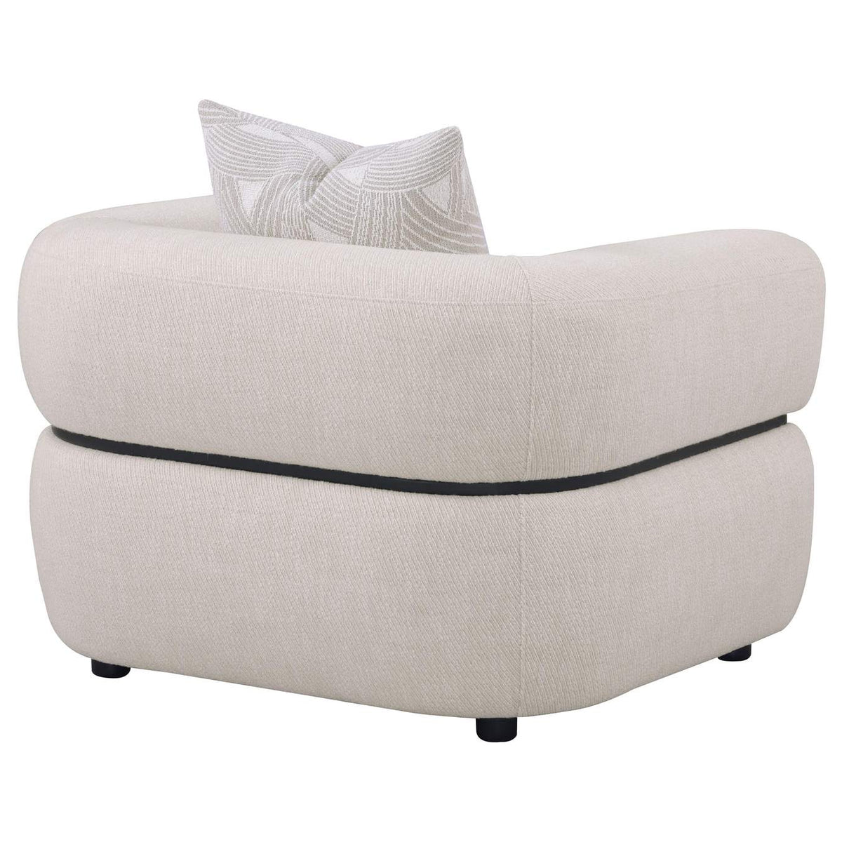 508963 Jeanette Fabric Upholstered Round Arm Accent Chair Beige