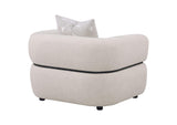 508963 Jeanette Fabric Upholstered Round Arm Accent Chair Beige