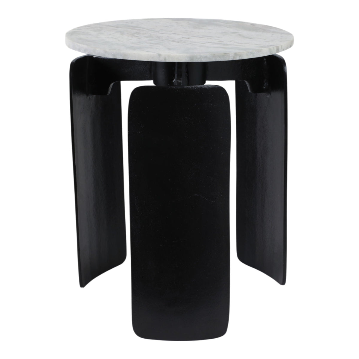 20" x 16" Marble Top 3-Footed Accent Table - Gray / Black