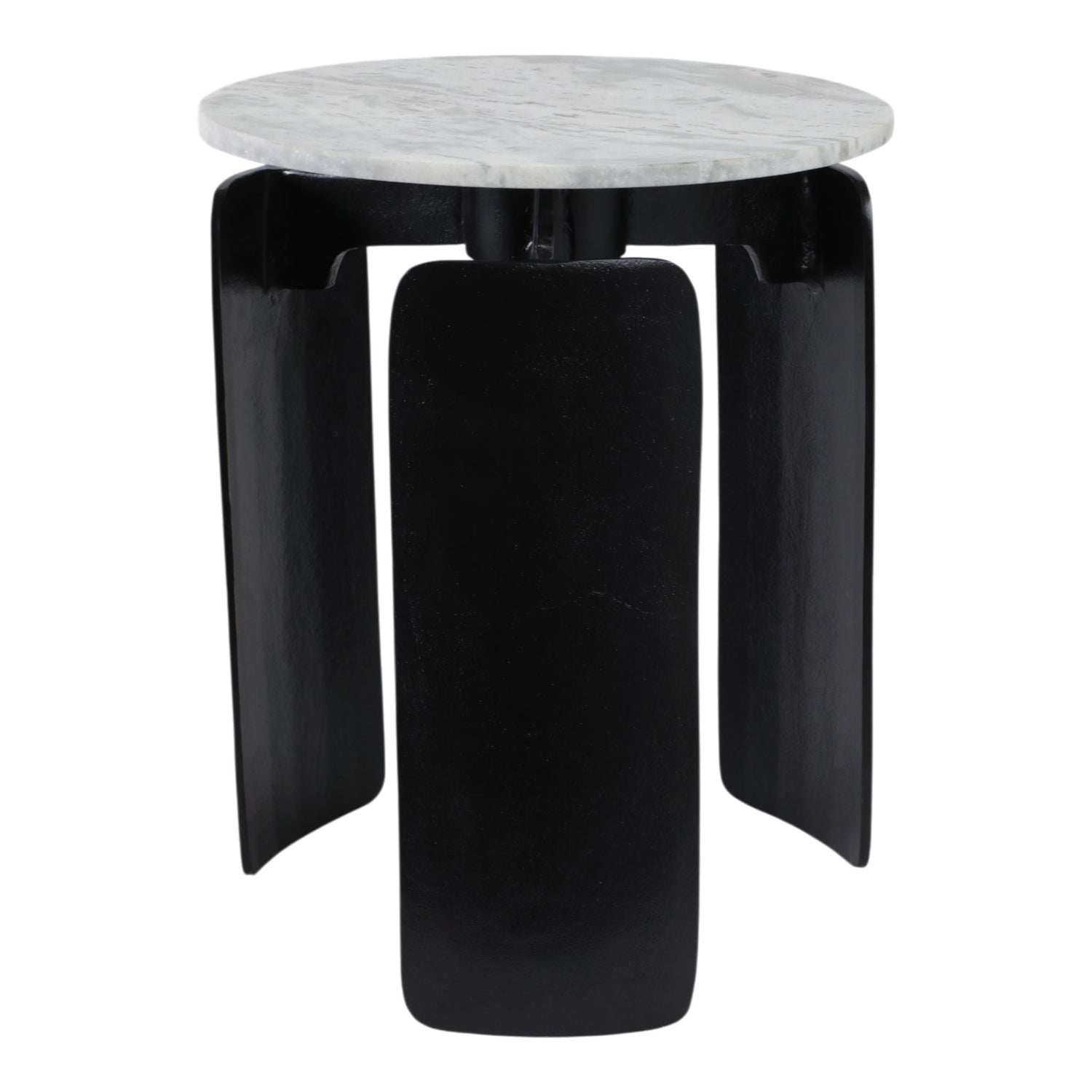 20" x 16" Marble Top 3-Footed Accent Table - Gray / Black