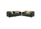 509131-S2 Jade 2-piece Chenille Upholstered Sofa Set Green
