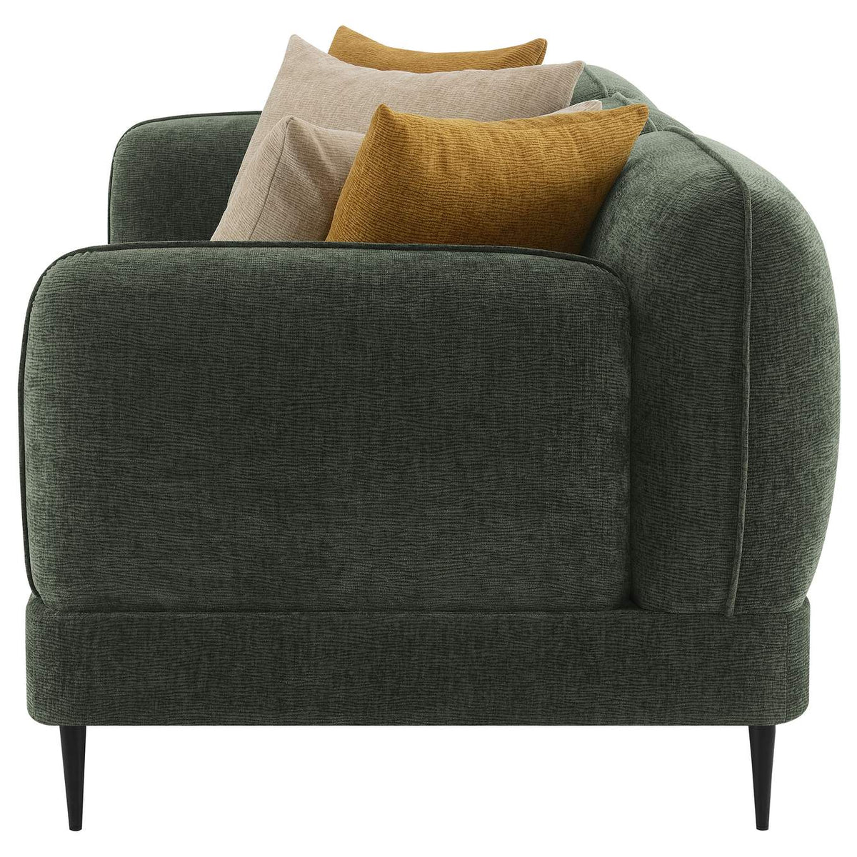 509131 Jade Chenille Upholstered Modern Track Arm Sofa Green