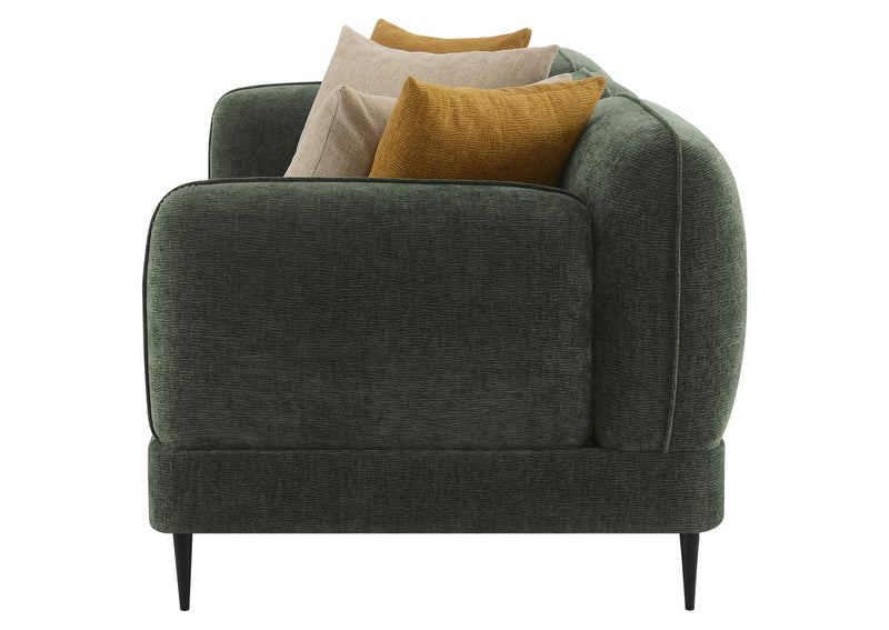 509131 Jade Chenille Upholstered Modern Track Arm Sofa Green