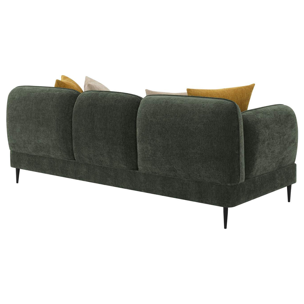 509131 Jade Chenille Upholstered Modern Track Arm Sofa Green