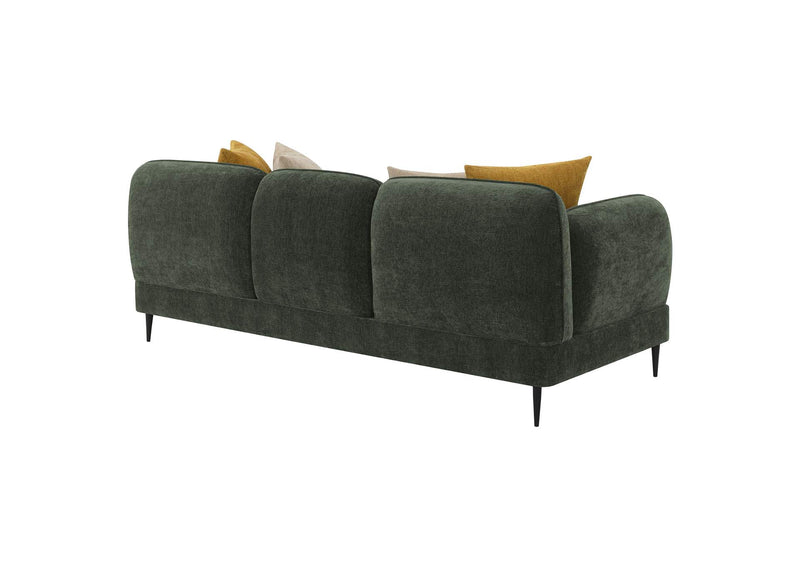 509131 Jade Chenille Upholstered Modern Track Arm Sofa Green