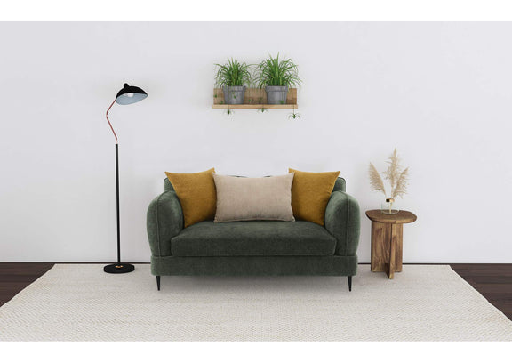 509132 Jade Chenille Upholstered Modern Track Arm Loveseat Green