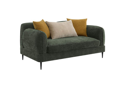 509132 Jade Chenille Upholstered Modern Track Arm Loveseat Green