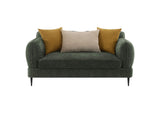 509132 Jade Chenille Upholstered Modern Track Arm Loveseat Green