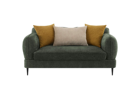 509132 Jade Chenille Upholstered Modern Track Arm Loveseat Green