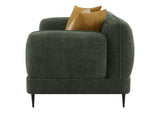 509132 Jade Chenille Upholstered Modern Track Arm Loveseat Green