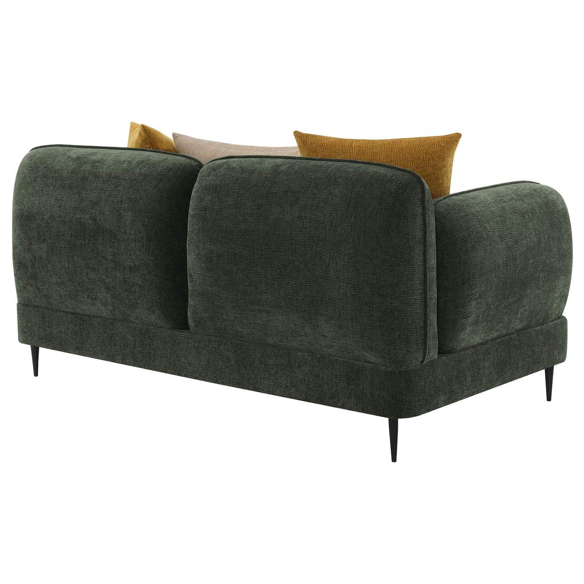 509132 Jade Chenille Upholstered Modern Track Arm Loveseat Green